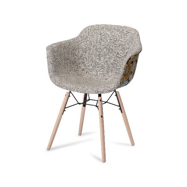 Smėlio spalvos valgomojo kėdė su buko medienos kojomis "Furnhouse Flame-image-1