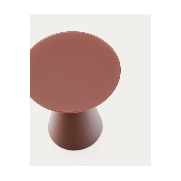 Apvalios formos šoninis stalas su stikliniu stalviršiu ø 30 cm Wilshire – Kave Home-image-2
