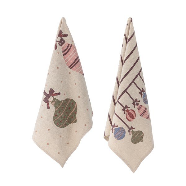 Iš medvilnės virtuvės rankšluosčiai 2 vnt. su Kalėdų motyvu 71x45 cm Ornamentia – Bloomingville-image-1