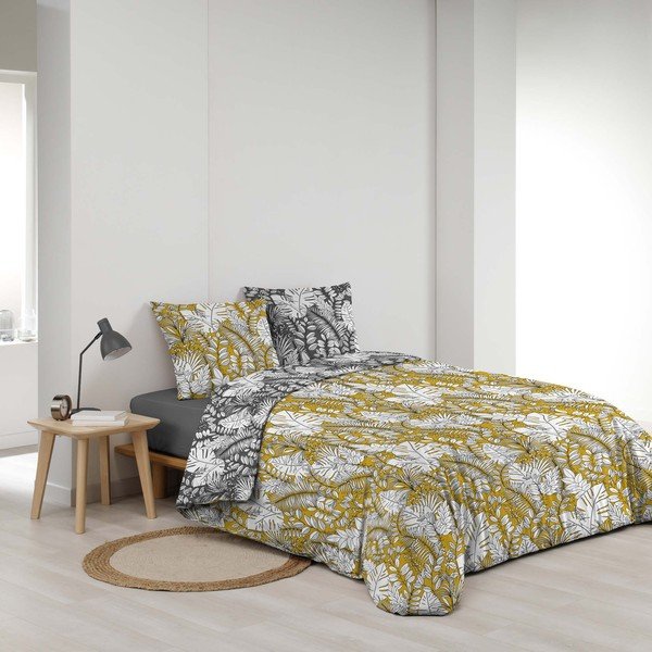 Iš mikropluošto dvigulė/itin ilga patalynė geltonos spalvos 240x220 cm Calaos – douceur d'intérieur-image-2