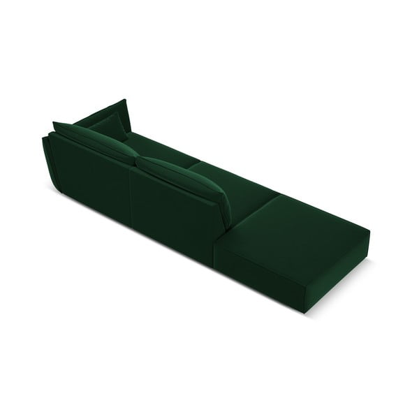 Tamsiai žalios spalvos iš velveto sofa su dešiniuoju kampu 264 cm Vanda – Mazzini Sofas-image-3