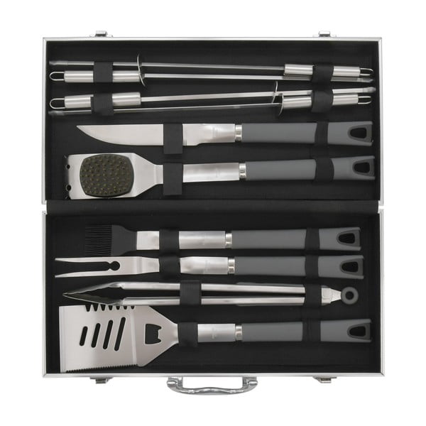 11 grilio įrankių rinkinys dėkle Cattara Alu Grey Line-image-1