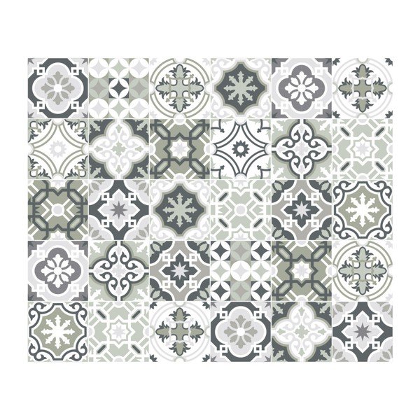 30 sieninių lipdukų rinkinys Ambiance Wall Decal Cement Tiles Shades of Gray Oslo, 15 x 15 cm-image-2