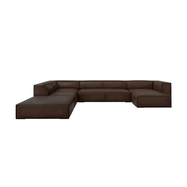Tamsiai ruda odinė kampinė sofa (kairysis kampas) Madame - Windsor & Co Sofas