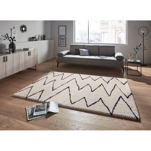 Smėlio ir juodos spalvos kilimas Mint Rugs Jara, 200 x 290 cm-image-1
