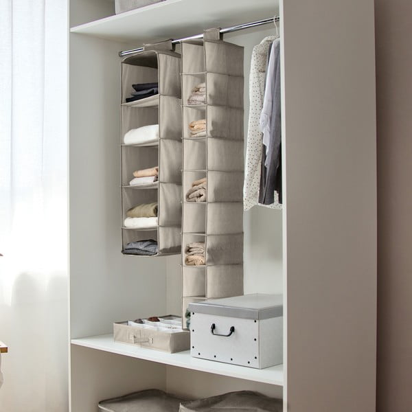 Pakabinamas iš tekstilės drabužių spintos organizatorius Nancy – Compactor-image-1