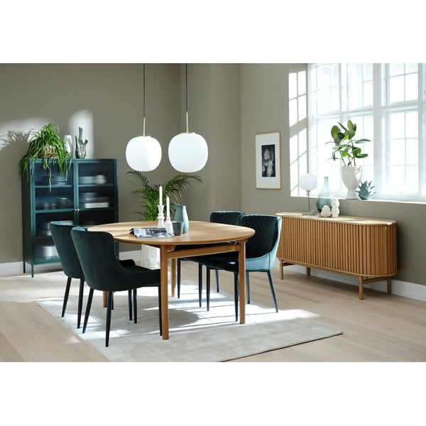 Sulankstomas ąžuolo apdailos valgomojo stalas 100x190 cm Carno - Unique Furniture-image-2