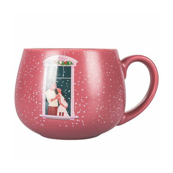 Rožinis kalėdinis porcelianinis puodelis 400 ml Pink Xmas - VDE Tivoli 1996-image-1