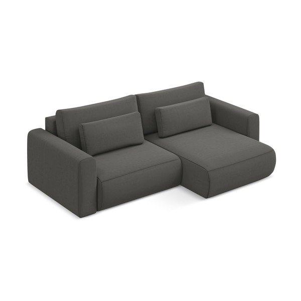 Tamsiai pilkos spalvos iš velveto sulankstoma/su sandėliavimo vieta kampinė sofa (su dešiniuoju kampu/su gultu) Kapua – Makamii-image-4