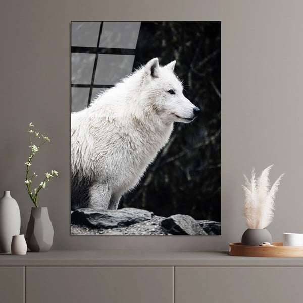 Paveikslas ant stiklo 70x100 cm White Wolf - Wallity-image-1