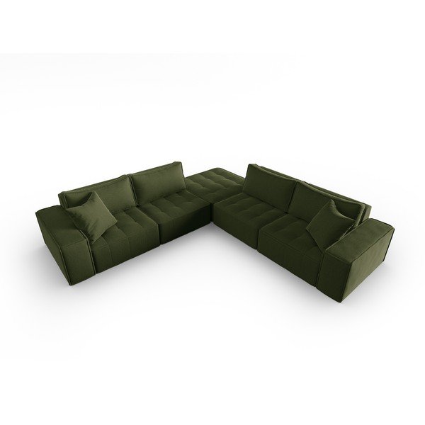 Kampinė sofa žalios spalvos Mike – Micadoni Home-image-2