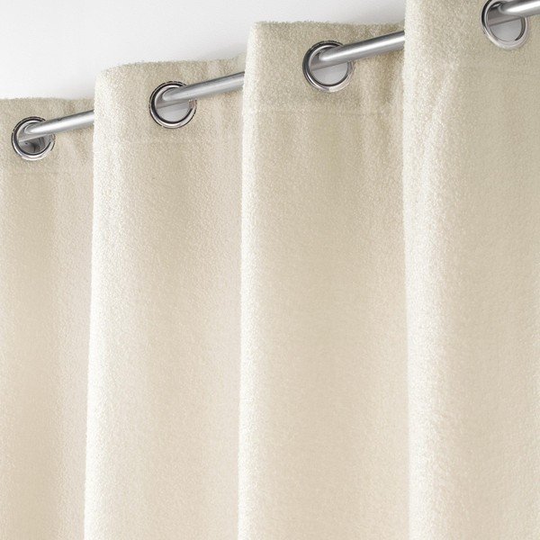Iš boucle užuolaida kreminės spalvos 140x240 cm Wooly – douceur d'intérieur-image-1