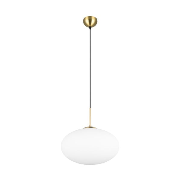 Kabantis šviestuvas baltos spalvos/auksinės spalvos ø 40 cm su stiklo gaubtu Fomento – Trio