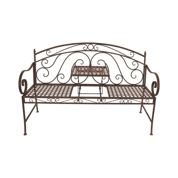 Rudos spalvos metalinis sodo suoliukas Saket – Garden Pleasure-image-3