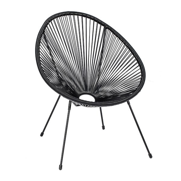 Juodos spalvos metalinis/plastikinis sodo krėslas Avocado Comfort – Bonami Selection-image-3