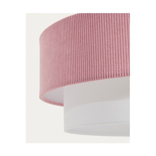 Baltos spalvos/šviesiai rožinės spalvos vaikiškas pakabinamas šviestuvas su tekstiliniu gaubtu Bianella – Kave Home-image-3