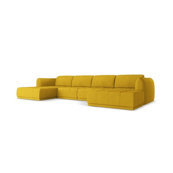 Geltonos spalvos kampinė sofa Hoku – Makamii-image-3