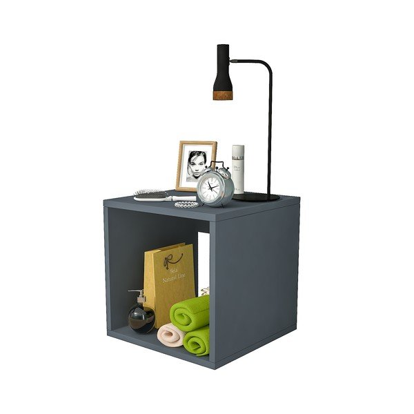 Pilkas naktinis staliukas Biga - Gauge Concept-image-1