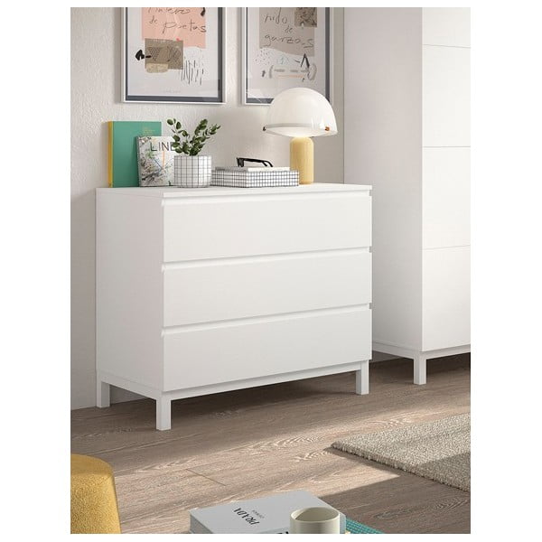 Baltos spalvos vaikiška šoninė spintelė 99x89x57 cm Eva – Vipack-image-1