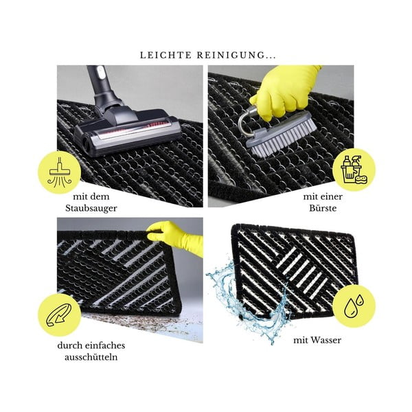 Grindų kilimėlis iš kokoso pluošto 40x60 cm Coco Black – Hanse Home-image-3