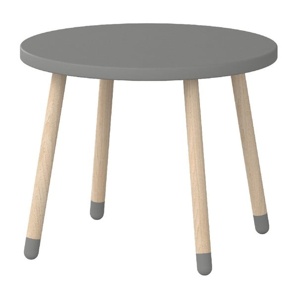 Pilkas vaikiškas stalas Flexa Dots, ø 60 cm