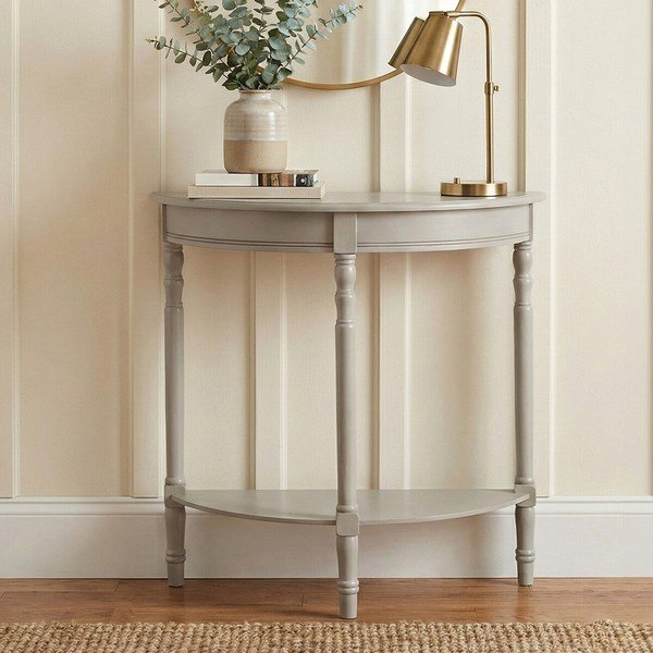 Pilkos spalvos iš pušies masyvo konsolinis staliukas 30x80 cm Heritage – Premier Housewares-image-1