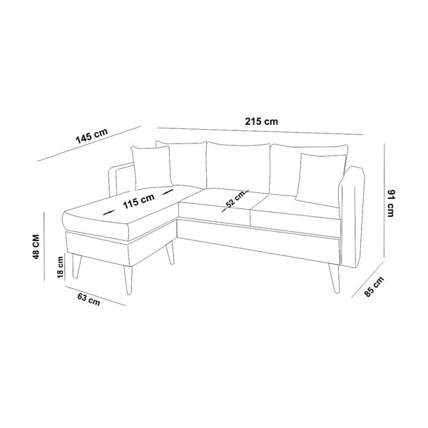 Kampinė sofa pilkos spalvos (su kairiuoju kampu) Sofia – Artie-image-3