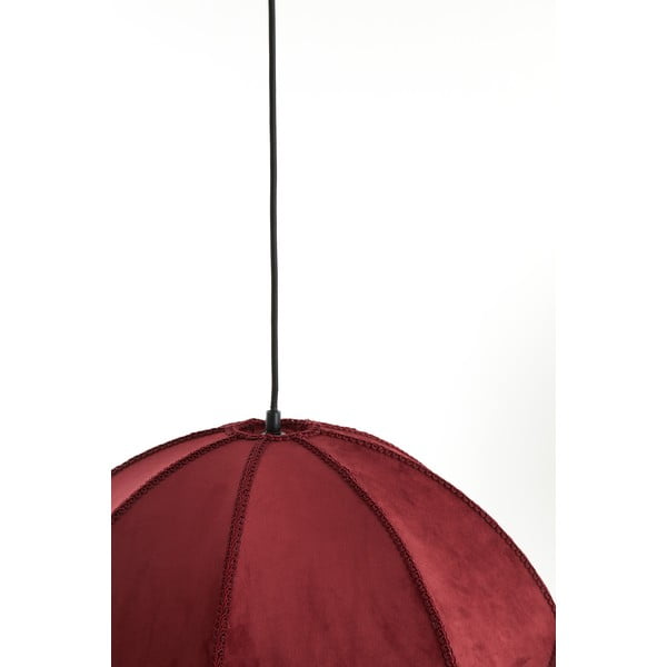 Kabantis šviestuvas bordo spalvos ø 60 cm su tekstiliniu gaubtu Malacia – Light & Living-image-4