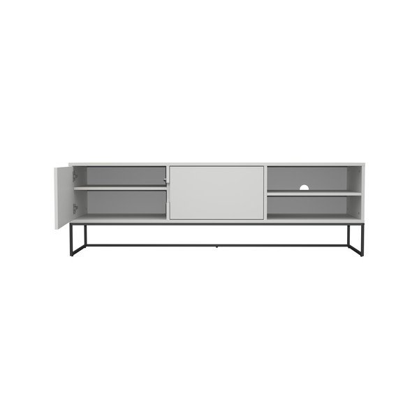 Balta televizoriaus spintelė su juodomis metalinėmis kojomis Tenzo Lipp, plotis 176 cm-image-4