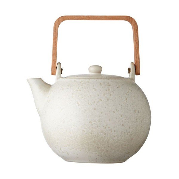 Kreminės matinės spalvos keraminis arbatinukas Bitz Basics, 1,2 l