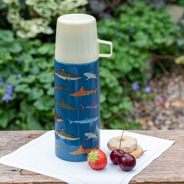 Mėlynos spalvos vaikams termosas 350 ml Sharks – Rex London-image-1