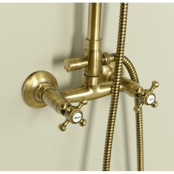 Iš žalvario dušo komplektas bronzinės spalvos su dušo galvute/su rankiniu dušu 142 cm Antea – Sapho-image-1