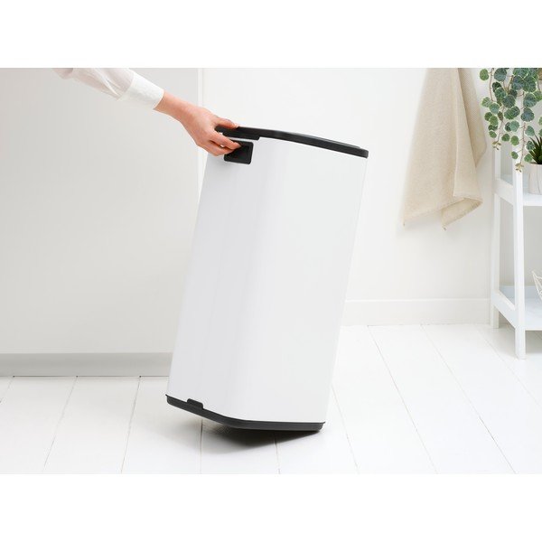 Baltos spalvos šiukšliadėžė iš plieno, galima atidaryti palietus 30 l Bo Touch – Brabantia-image-2