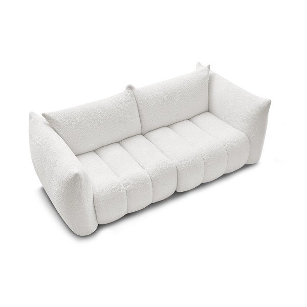Baltos spalvos sofa iš boucle 234 cm Azra – Bobochic Paris-image-3