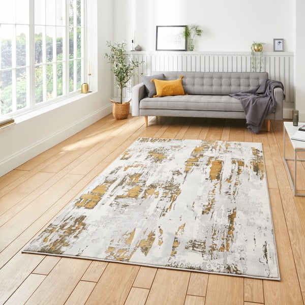 Pilkas/aukso spalvos kilimas 170x120 cm Apollo - Think Rugs-image-2