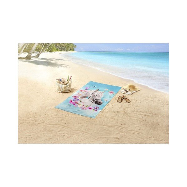 Paplūdimio rankšluostis su užrašu "Labas rytas, mano grožis", 150 x 75 cm-image-1