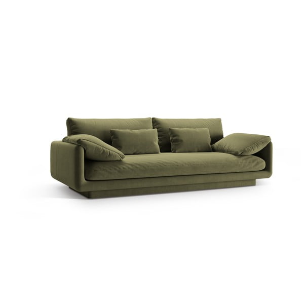 Iš velveto sofa šviesiai žalios spalvos 220 cm Torino – Micadoni -image-2