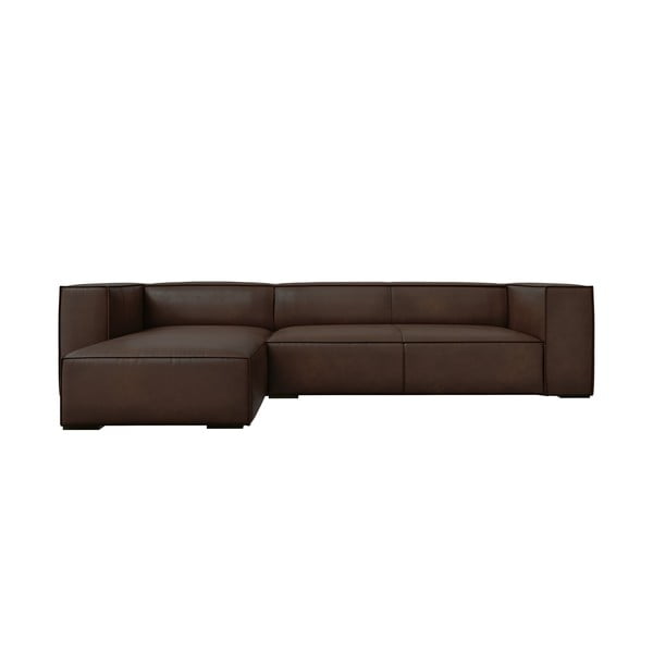 Tamsiai ruda odinė kampinė sofa (kairysis kampas) Madame - Windsor & Co Sofas