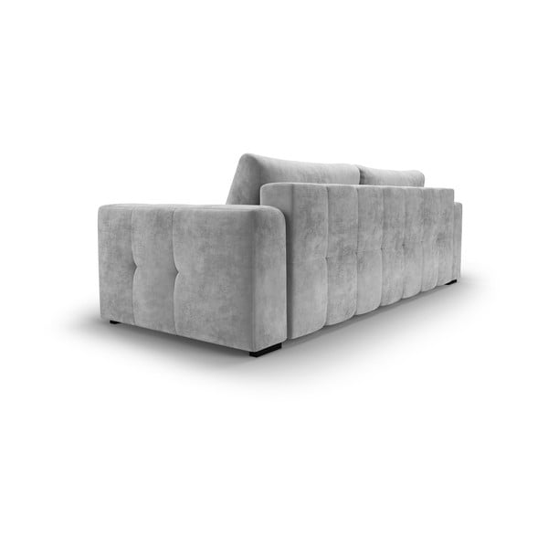 Šviesiai pilka aksominė sofa-lova Milo Casa Luca-image-3