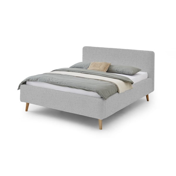 Pilka minkšta dvigulė lova su daiktadėže ir grotelėmis 180x200 cm Mattis - Meise Möbel