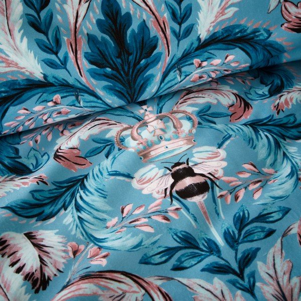 Mėlyna damaskinė viengulė patalynė 135x200 cm Bridgeton - Catherine Lansfield-image-3