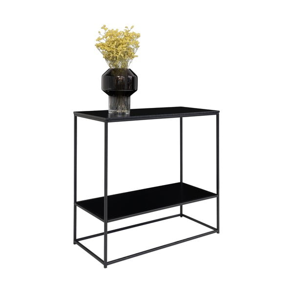 Konsolinis staliukas juodos spalvos su juodu stalviršiu 80x36 cm Vita – House Nordic-image-2