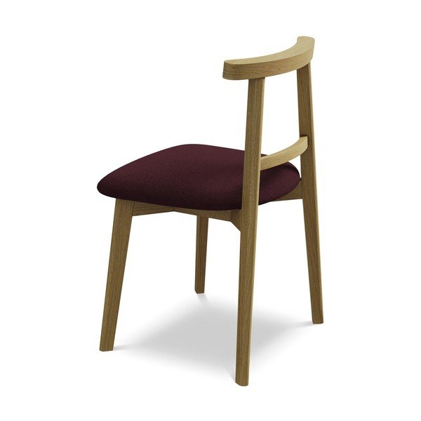 Bordo spalvos iš medienos masyvo valgomojo kėdė Ohelo – Makamii-image-3