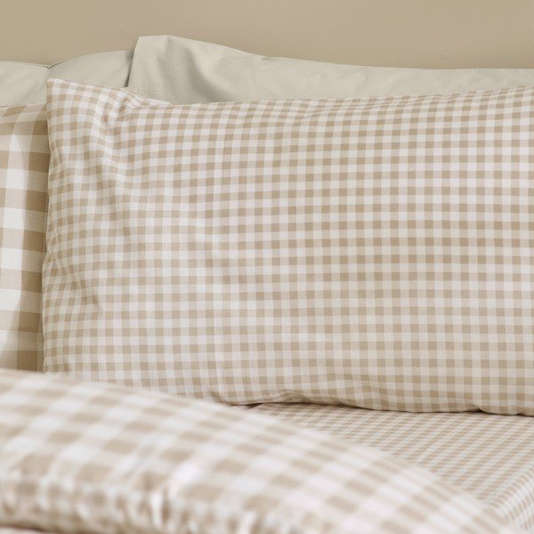Smėlio spalvos viengulė patalynė 135x200 cm Bamford Gingham Check – Catherine Lansfield-image-4