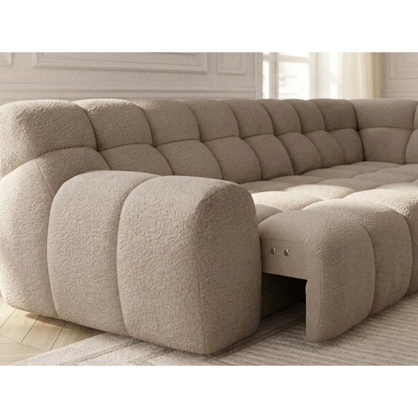 Smėlio spalvos sulankstoma/ar elektrisko sēdekļa regulēšanu kampinė sofa (su dešiniuoju kampu/„L“ formos) Andre – Bobochic Paris-image-4