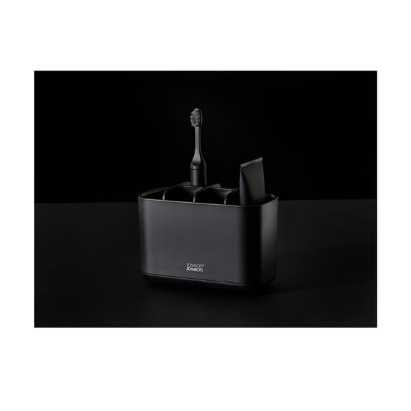 Iš plastiko dantų šepetėlio stovas juodos spalvos EasyStore – Joseph Joseph-image-4