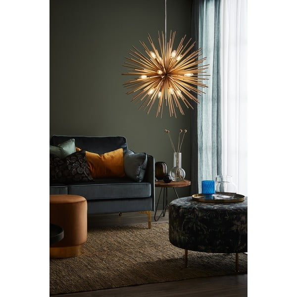 Aukso spalvos pakabinamas šviestuvas su metaliniu gaubtu 72x72 cm Soleil - Markslöjd-image-1