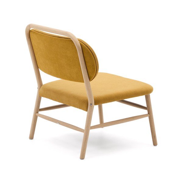 Garstyčių spalvos iš šenilinio audinio krėslas Helda – Kave Home-image-4