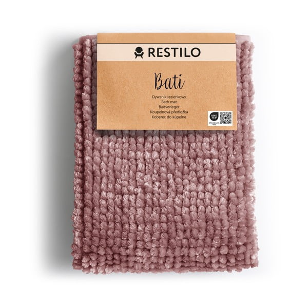 Rožinės spalvos vonios kilimėlis 70x120 cm Bati – Restilo