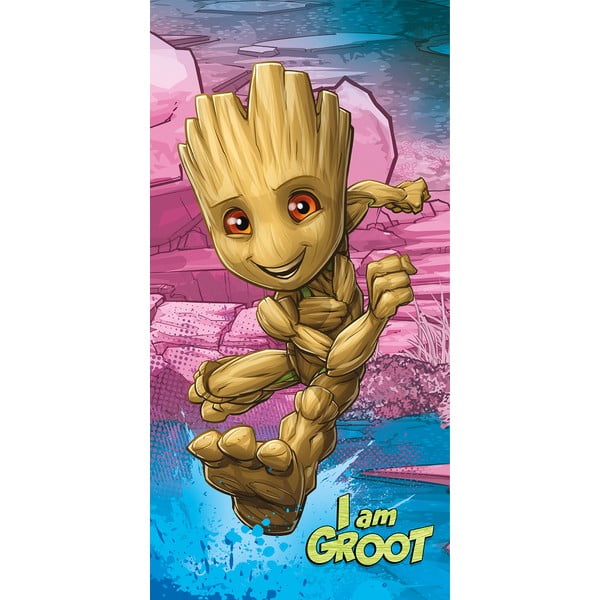 Iš medvilnės vaikiškas rankšluostis 70x140 cm Groot "I am groot" – Jerry Fabrics
